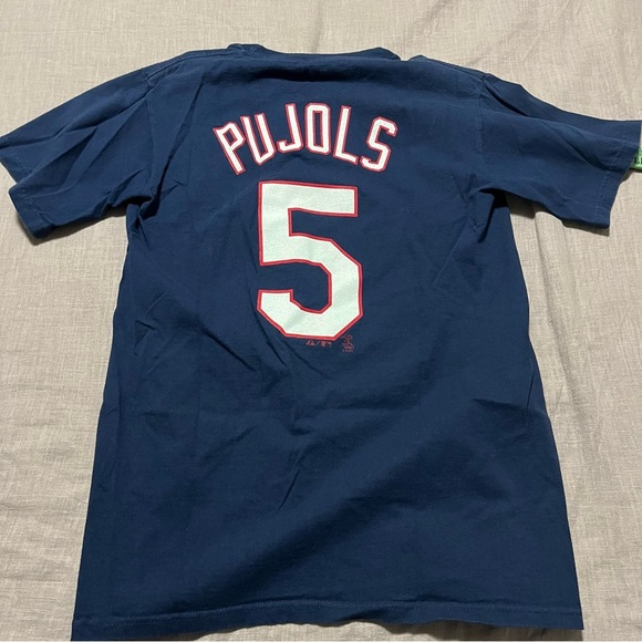 Albert Pujols Majestic Navy St Louis Cardinals Jersey Tee Size Small Baseball - Picture 7 of 7
